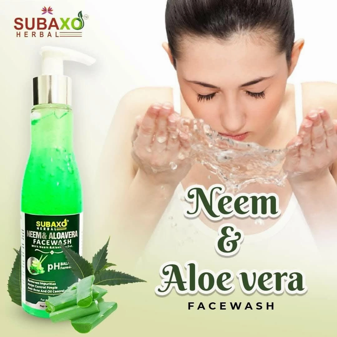 SUBAXO Neem & Aloe Face Wash (200 ml)   Activated Charcoal Face Wash Combo (200 ml)