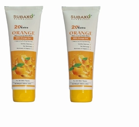 SUBAXO Orange Herbal Face Wash | Gently Cleanses Skin & Remove Tan (120ml, Pack of 2)