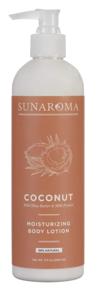 Sunaroma Lotion Coconut 11.5 Ounce Pump (Moisturizing) (340ml) (Pack of 2)