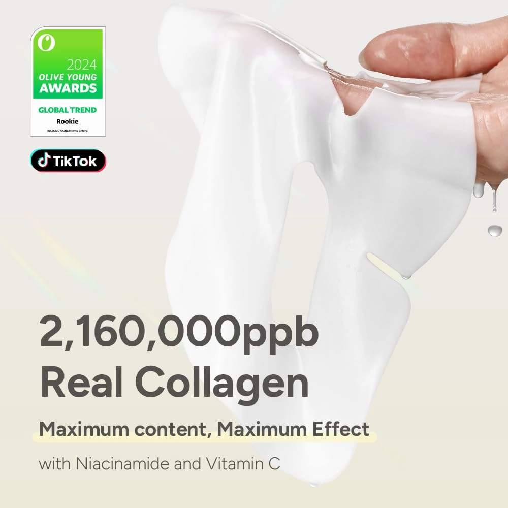 SUNGBOON EDITOR Deep Collagen Niacin-Vita C Overnight Mask 37gx4ea | Real Collagen 2,160,000PPB with Niacinamide & Vitamin C | Hydrating Face Mask for Glass Skin | Korean Skincare Routine