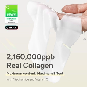 SUNGBOON EDITOR Deep Collagen Niacin-Vita C Overnight Mask 37gx4ea | Real Collagen 2,160,000PPB with Niacinamide & Vitamin C | Hydrating Face Mask for Glass Skin | Korean Skincare Routine