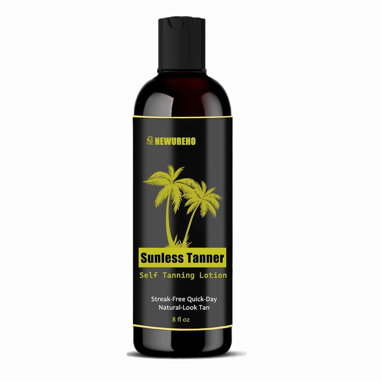 Sunless Tanner 8oz - Self Tanning Lotion for Face & Body, Natural & Organic, Streak-Free & Long-Lasting Glow, Instant Tanning Lotion with Coconut Oil Argan Oil Aloe Vera