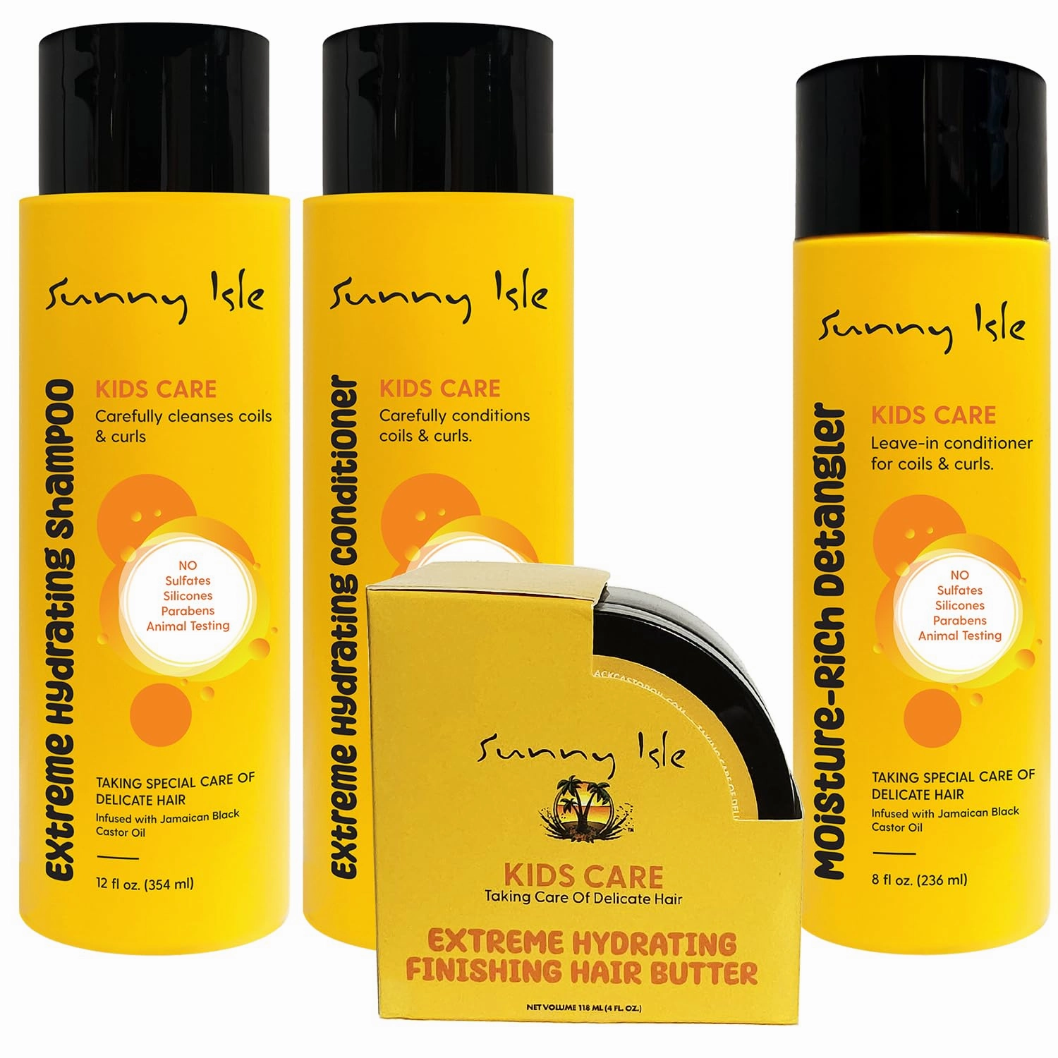 Sunny Isle Kids Care Hair Care Set 4-Piece Boxed Bundle Gift Set