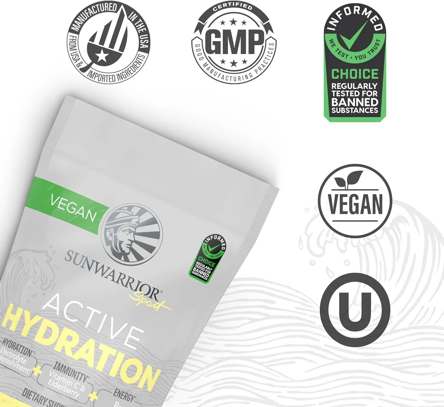Sunwarrior Vegan Hydration Blend Electrolyes Supplement | Elderberry Coconut Water Real Salt Soy Free Sugar Free Synthetic Free Gluten Free Dairy Free | Strawberry 30 Servings | Active Hydration