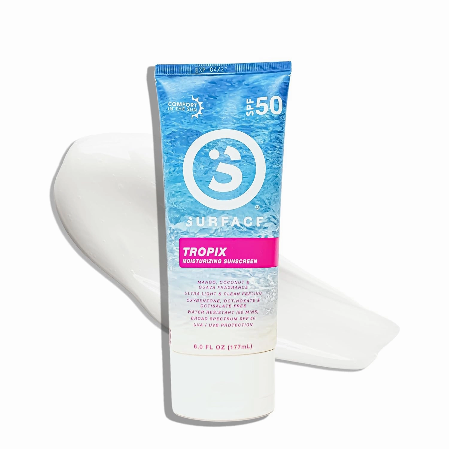Surface TROPIX Sheer Touch Sunscreen Lotion-Oxybenzone, Octinoxate & Octisalate FREE - Hawaii 104 Reef Act Compliant – Water Resistant UVA/UVB Protection - 6oz - SPF 50-2 Count