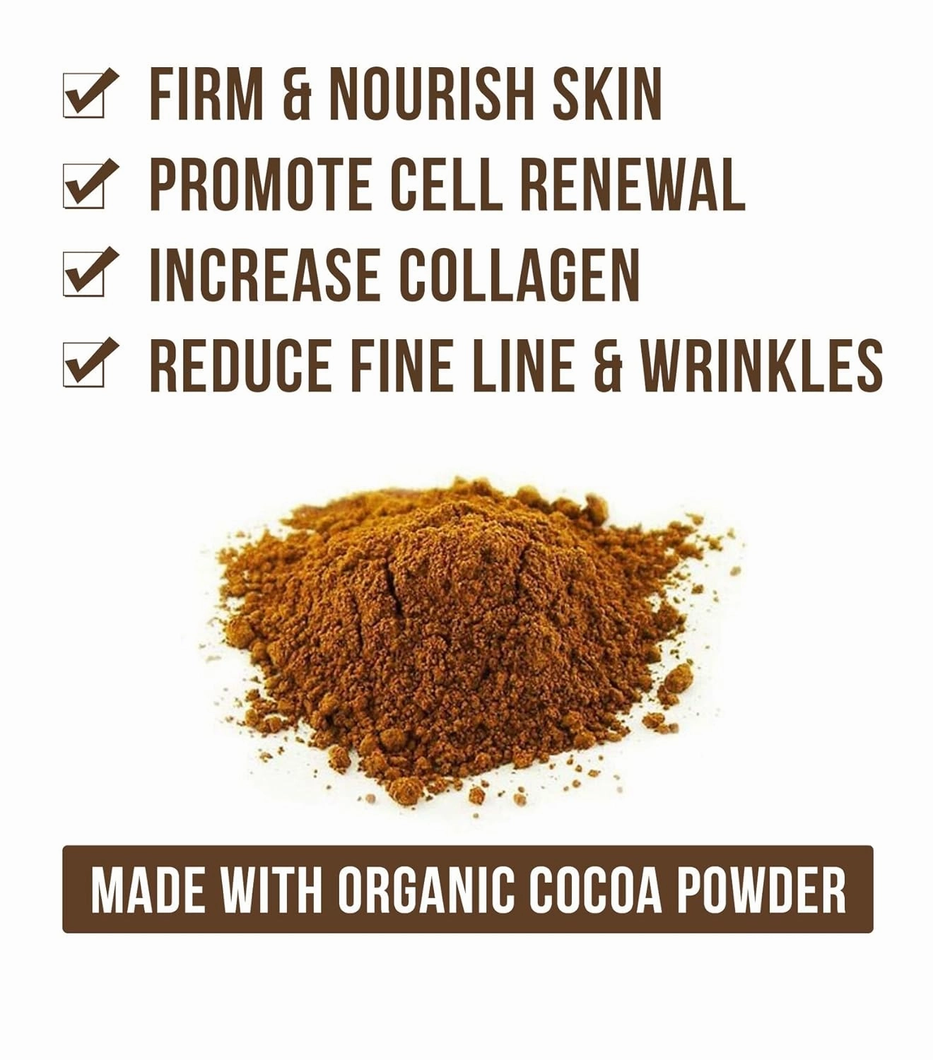 SVASTHYA BODY & MIND Organic Cocoa Sugar Scrub - Renew, Exfoliate, Moisturize & Nourish Skin, Increases Collagen for Glowing Skin, Vitamin E, Almond Coconut Oil - VEGAN, Made In The USA, 20 oz