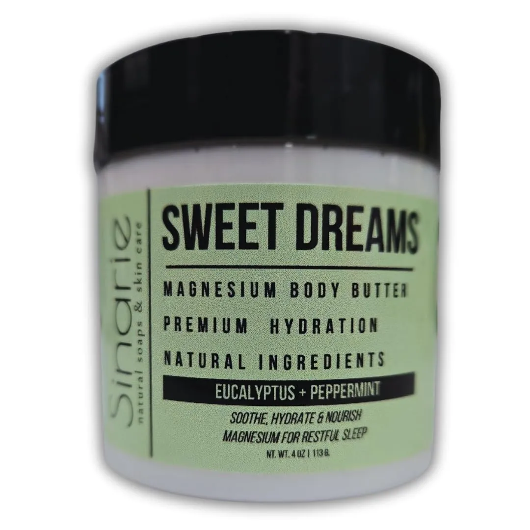 Sweet Dreams Magnesium Emulsified Body Butter, 4 oz., 1 Count | Mango Butter | Premium Magnesium Oil | Natural Ingredients | Magnesium Lotion | Eucalyptus   Peppermint