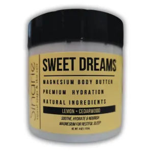 Sweet Dreams Magnesium Emulsified Body Butter, 4 oz., 1 Count | Mango Butter | Premium Magnesium Oil | Natural Ingredients | Magnesium Lotion | Lemon   Cedarwood