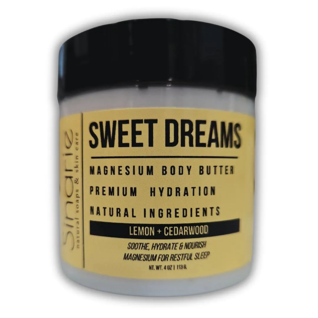 Sweet Dreams Magnesium Emulsified Body Butter, 4 oz., 1 Count | Mango Butter | Premium Magnesium Oil | Natural Ingredients | Magnesium Lotion | Lemon   Cedarwood