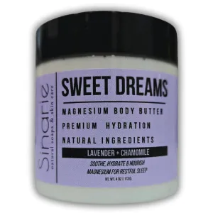 Sweet Dreams Magnesium Emulsified Body Butter, 4 oz., 1 Count | Mango Butter | Premium Magnesium Oil | Natural Ingredients | Magnesium Lotion