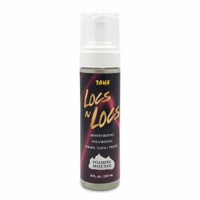 Taha Locs & Locs Foaming Mousse, Moisturizing & Volumizing, Wraps, Natural Blend of shea and coconut oil - Great for all wraps, locs, and twists, 8 Oz (Pack of 1)