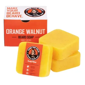 Tame the Wild Premium Beard Wash for Men - Natural Beard Soap & Shampoo Conditioner in 1 - Face & Body Wash & Scrub - Shea Butter & Coconut Oil - 3 Pack of 5oz Bars