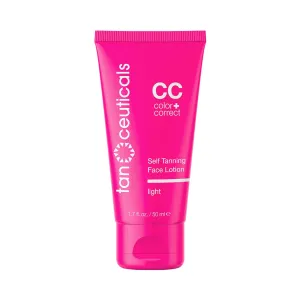 Tanceuticals Facial Self Tanner - Light Self Tanning Lotion for Face Gives Gradual, Long-Lasting Sunless Tan - Fresh Coconut Scent - Won’t Clog Pores or Cause Acne - Easy to Apply - 1.7 oz (Light)