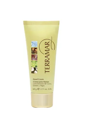Terramar Hand Cream with Coconut, Lemon & Algae Extracts - Hydrating & Softening Hand Lotion for Dry Hands - Non-Greasy, Refreshing Scent, Daily Use