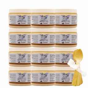 The Keys Salt Scrub - Coconut Sea Salt Scrub - Exfoliating Body Scrub Skincare with Wooden Spoon for Men & Women-Natural Moisturizing Exfoliator for Face, Hands, Foot, Bath, & Bikini Area (12pcs-12oz)