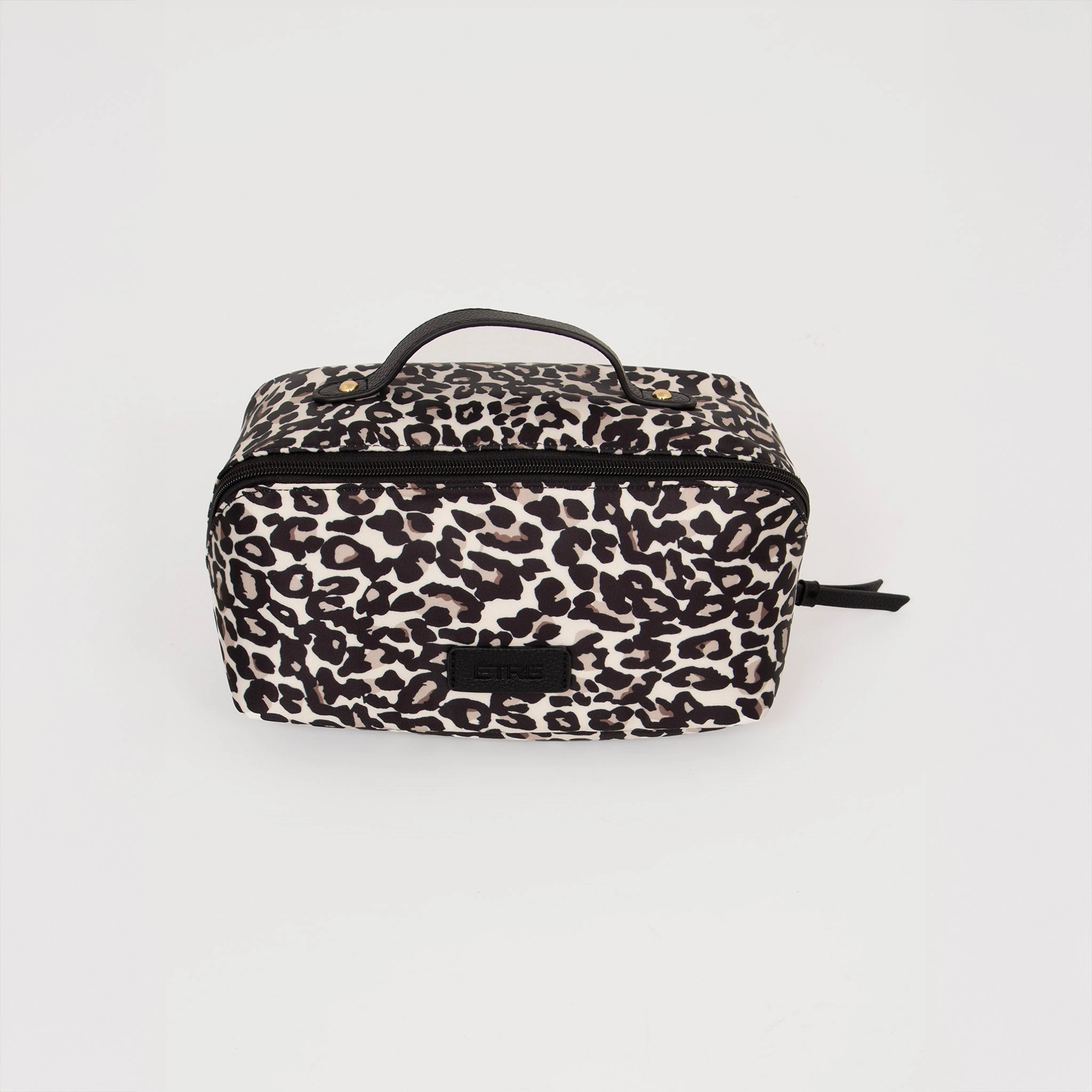 Thea Vanity Case - Cream Leopard Print, Nylon/PU