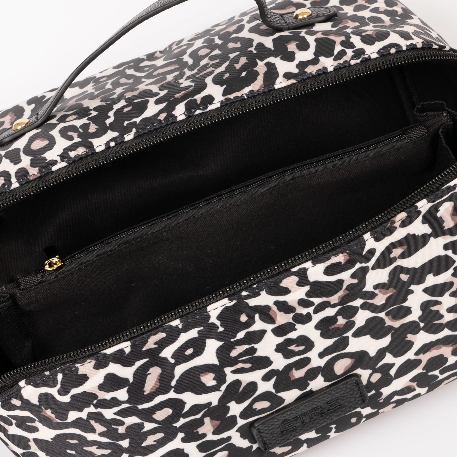 Thea Vanity Case - Cream Leopard Print, Nylon/PU