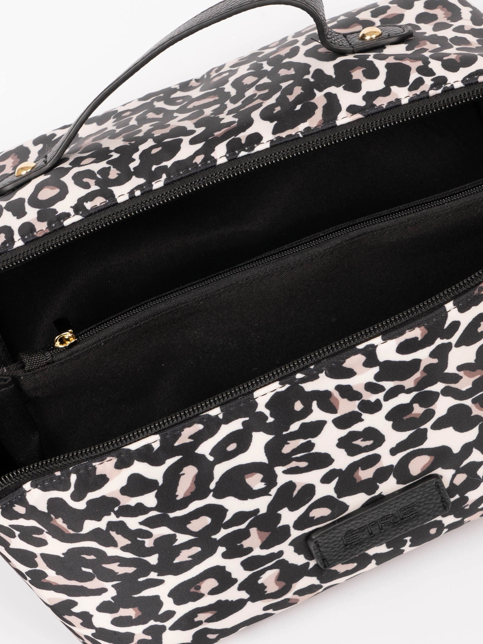 Thea Vanity Case - Cream Leopard Print, Nylon/PU