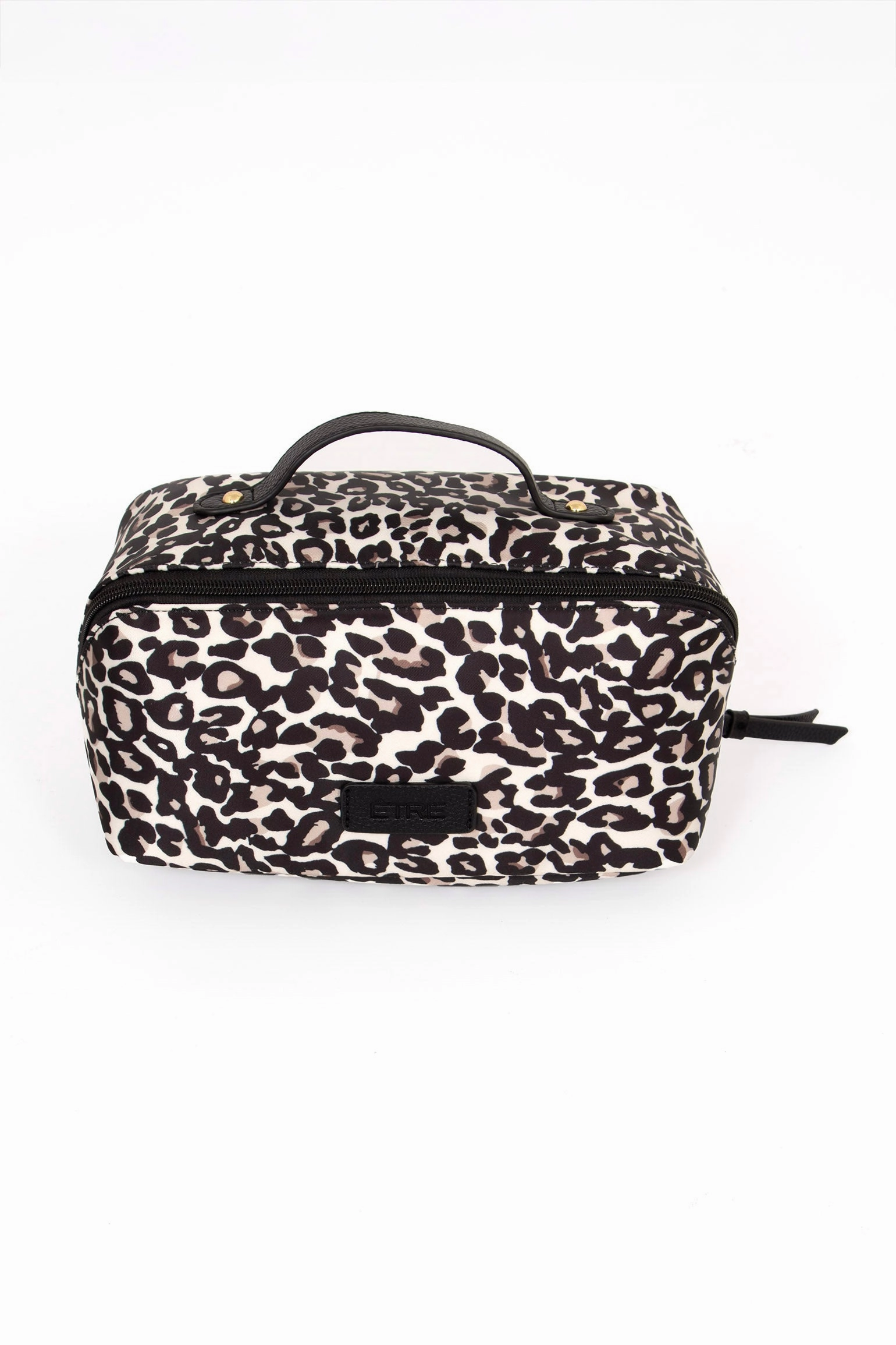 Thea Vanity Case - Cream Leopard Print, Nylon/PU