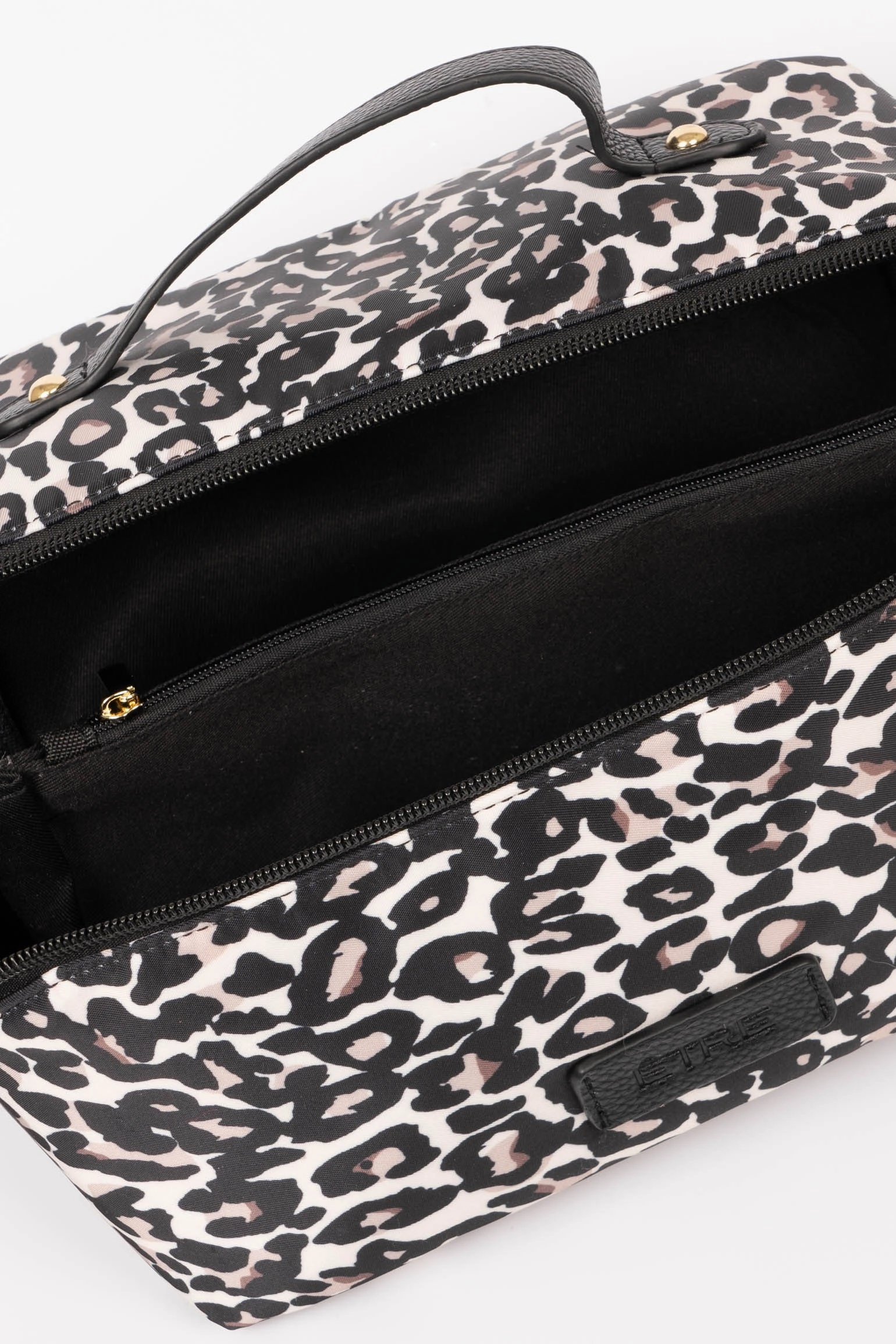 Thea Vanity Case - Cream Leopard Print, Nylon/PU