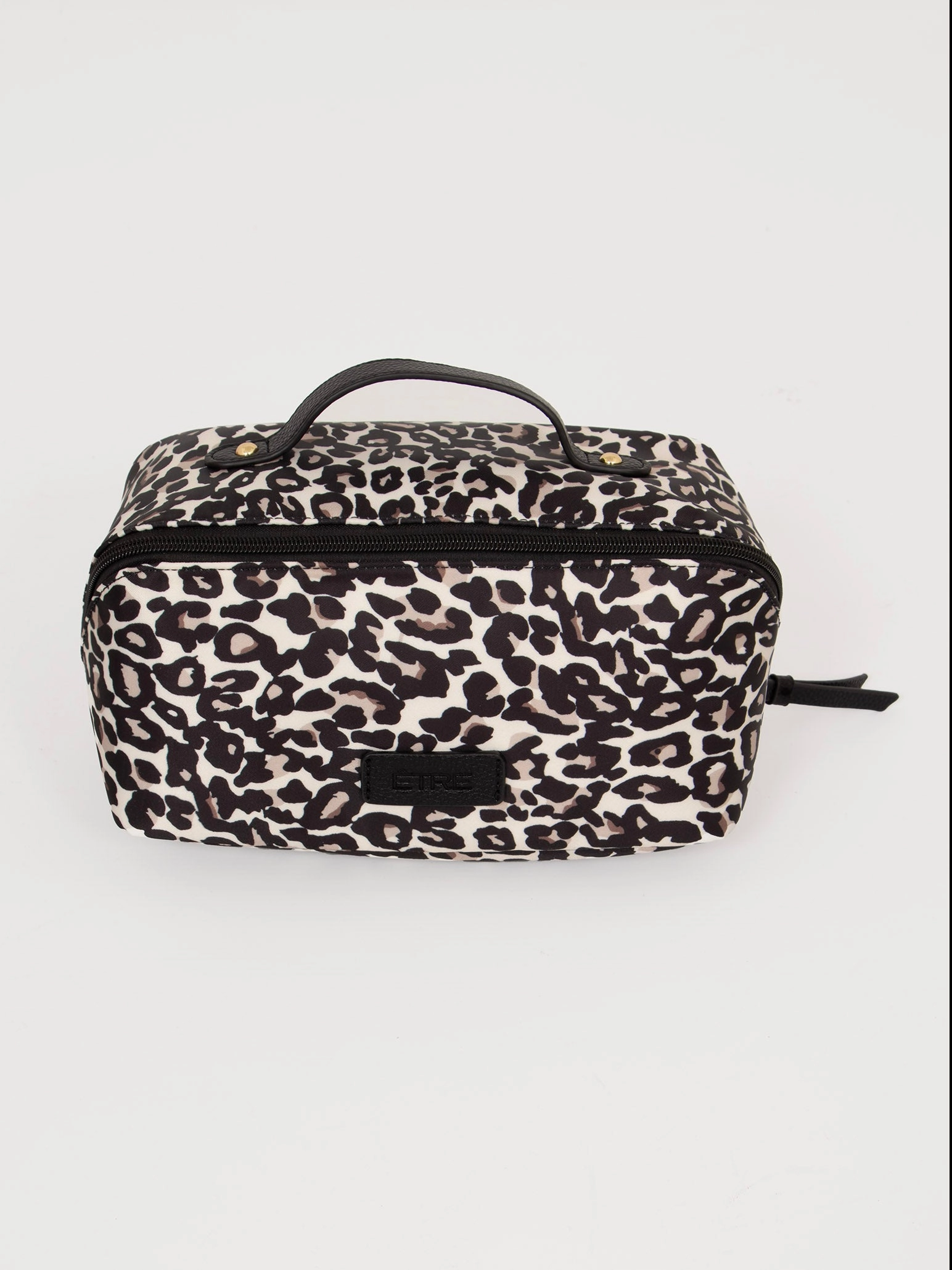 Thea Vanity Case - Cream Leopard Print, Nylon/PU