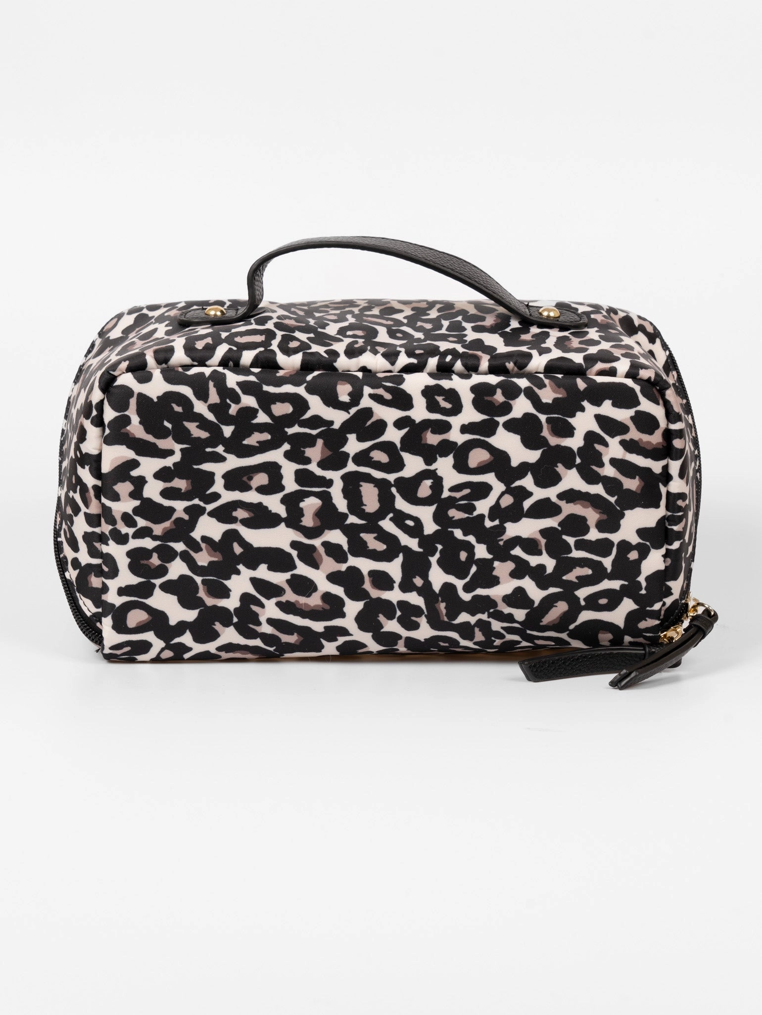 Thea Vanity Case - Cream Leopard Print, Nylon/PU