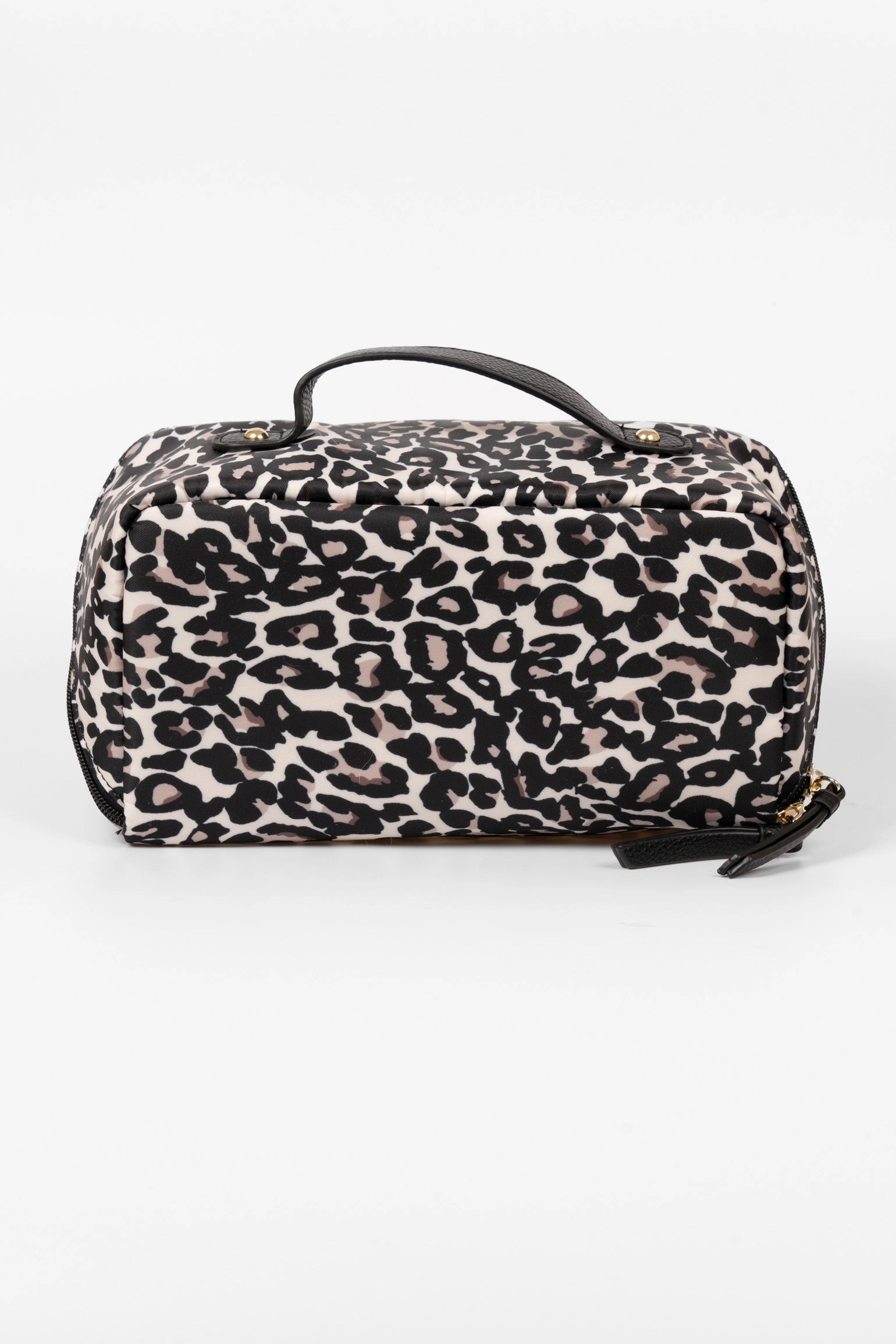 Thea Vanity Case - Cream Leopard Print, Nylon/PU