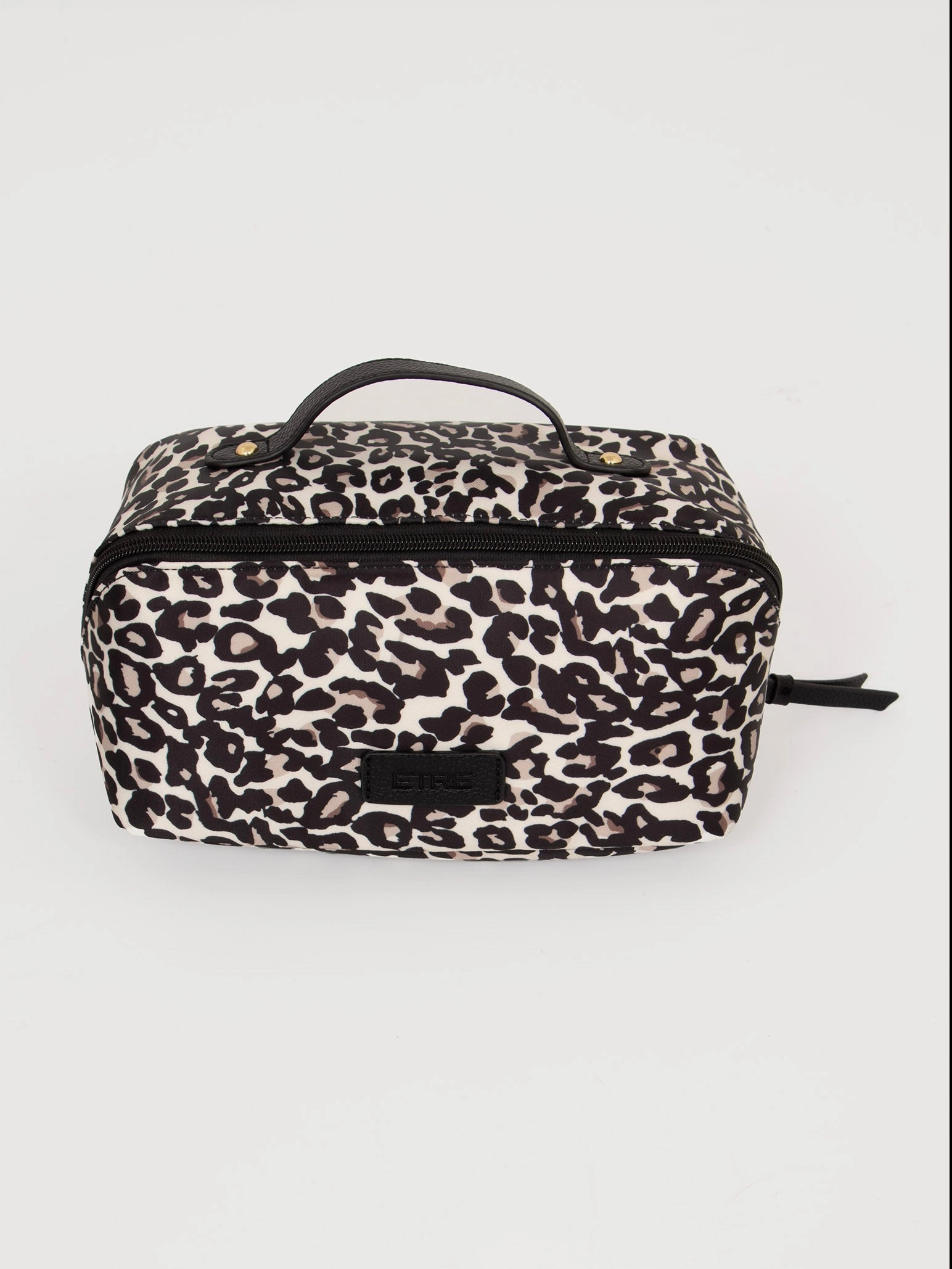 Thea Vanity Case - Cream Leopard Print, Nylon/PU