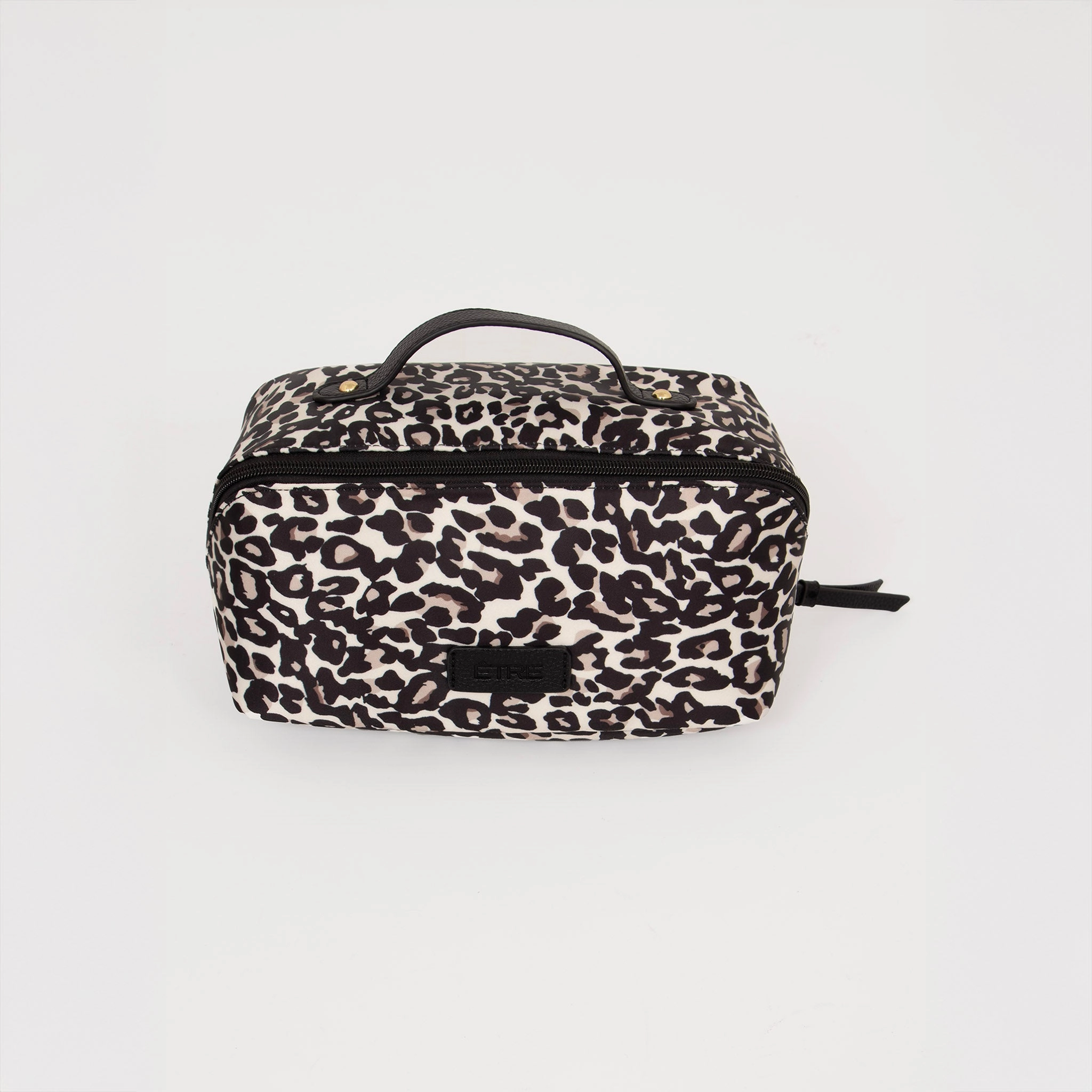 Thea Vanity Case - Cream Leopard Print, Nylon/PU