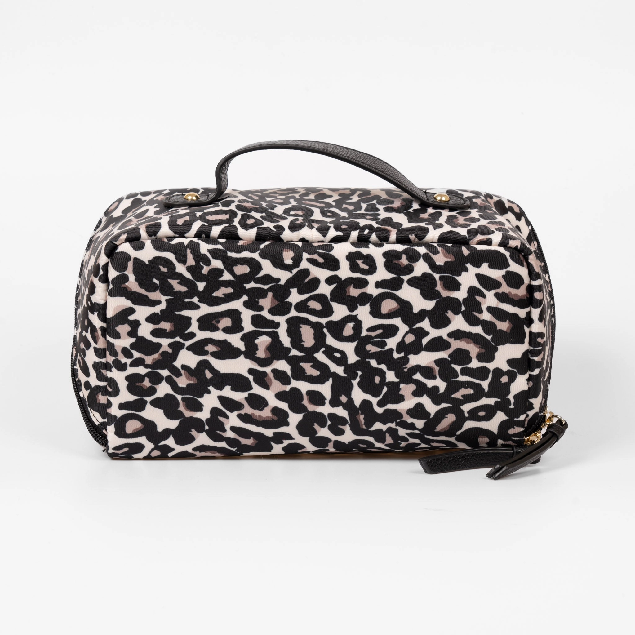 Thea Vanity Case - Cream Leopard Print, Nylon/PU