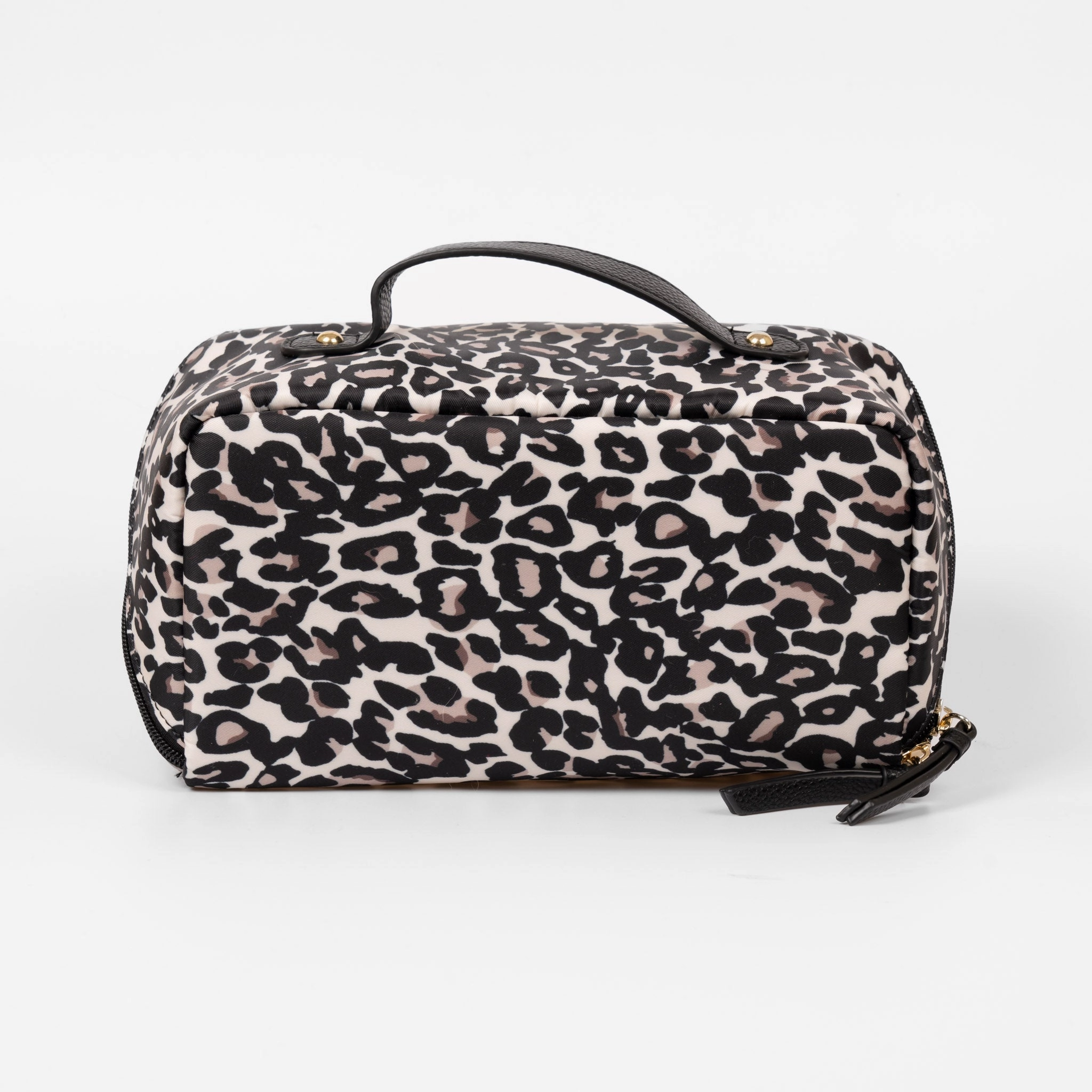 Thea Vanity Case - Cream Leopard Print, Nylon/PU
