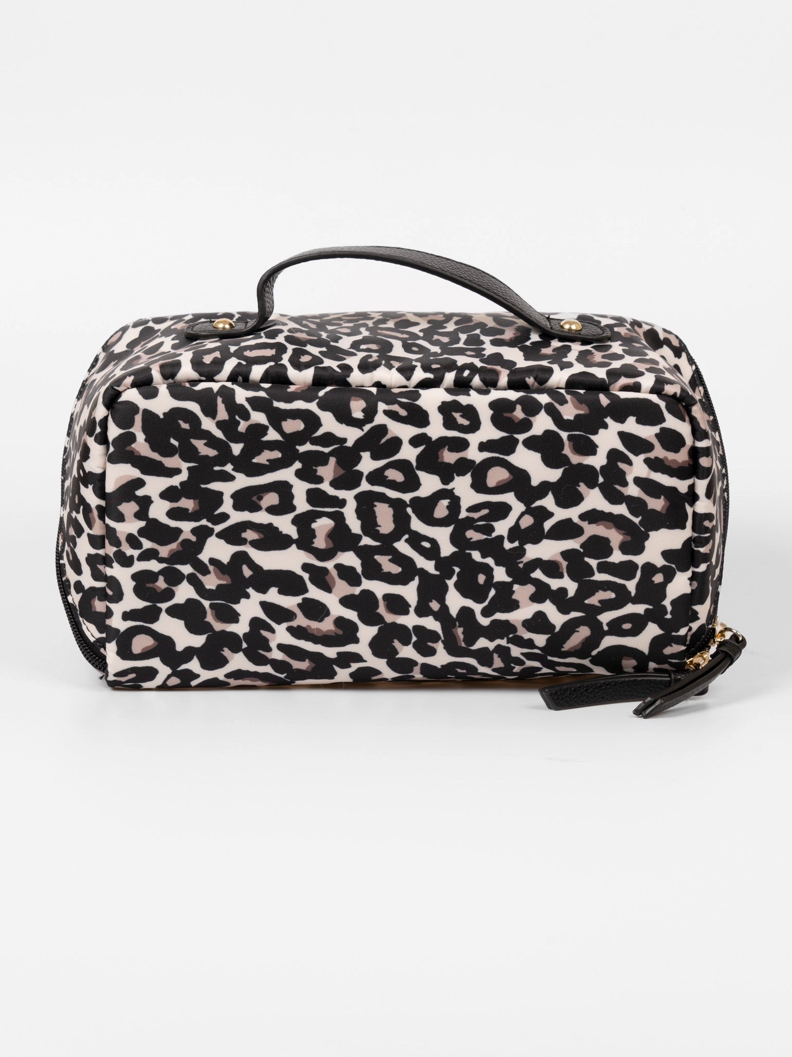 Thea Vanity Case - Cream Leopard Print, Nylon/PU