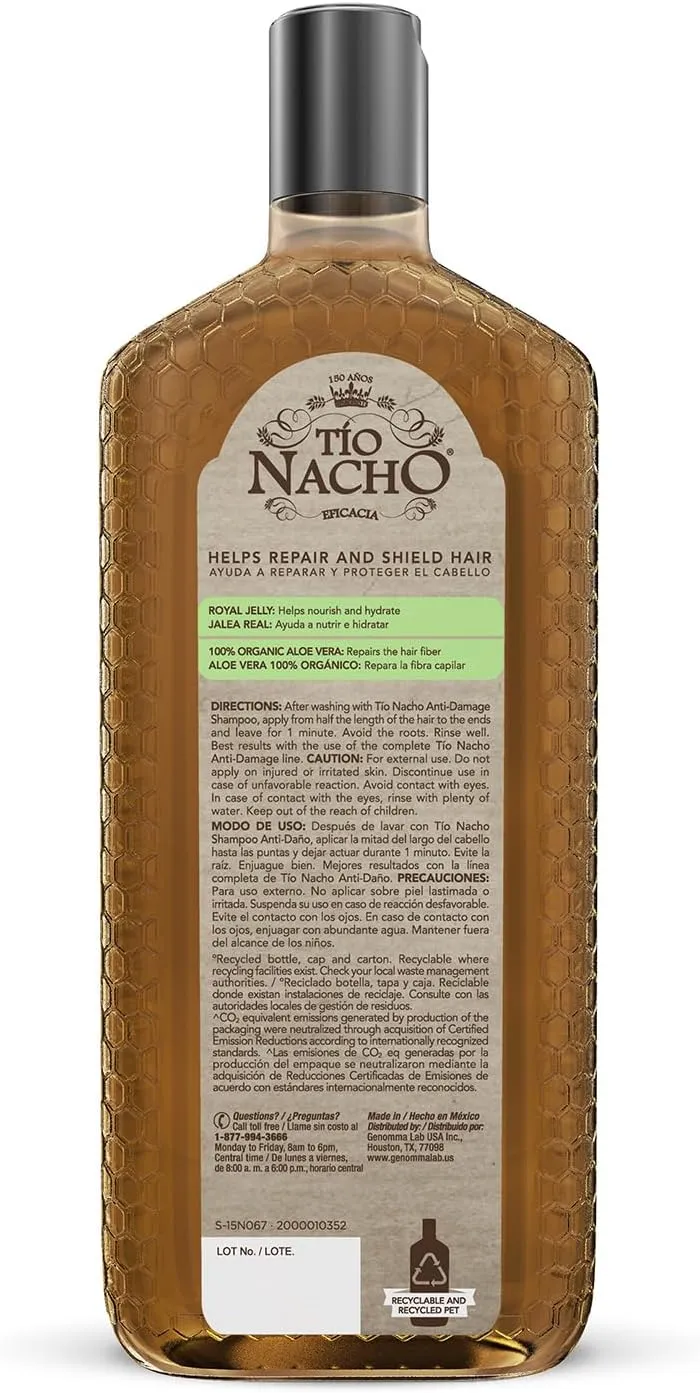 Tio Nacho Aloe Vera Deep Repair Conditioner: 100% Organic Aloe Vera and Royal Jelly, Repairs and Protects Hair, Vegetable Keratin for Softness and Shine, Paraben and Salt-Free - 14 Oz (Pack of 3)
