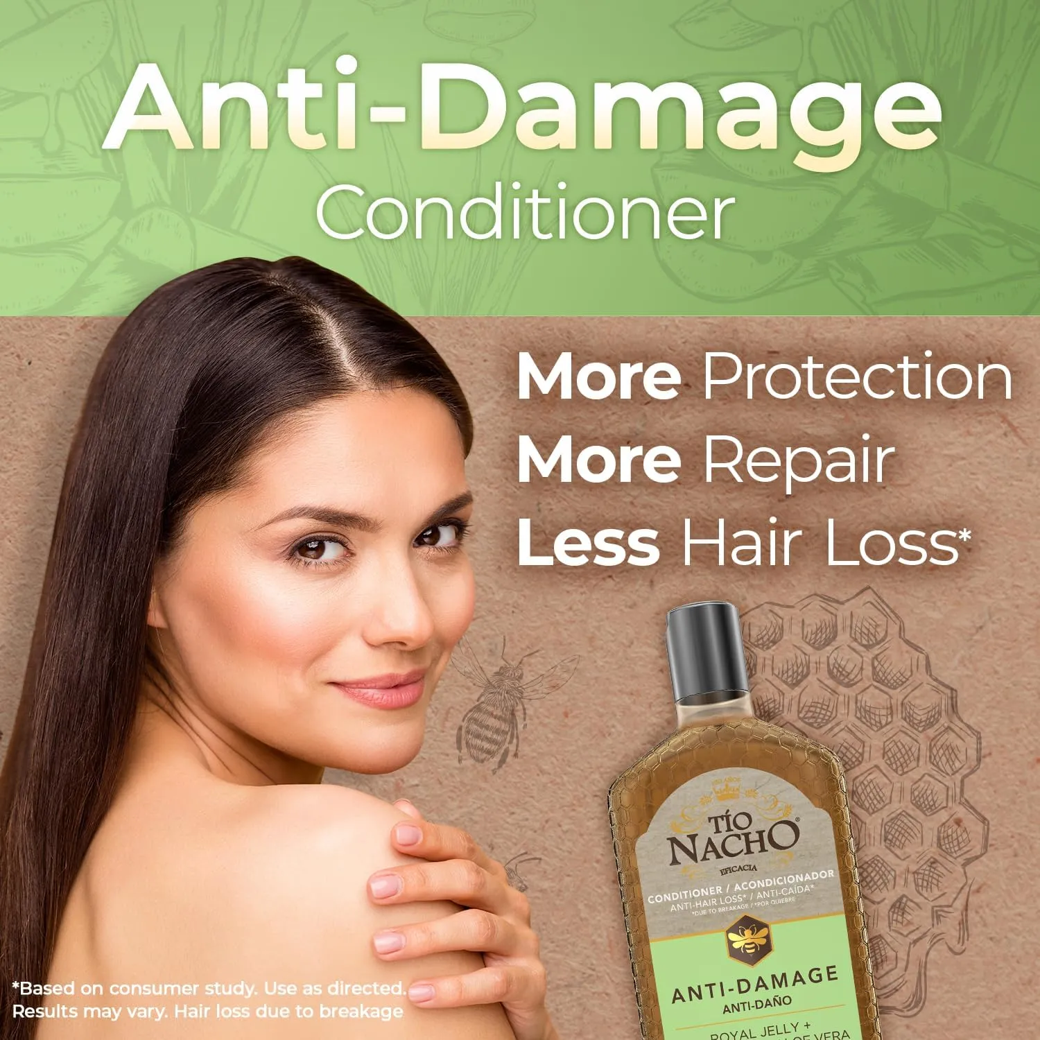 Tio Nacho Aloe Vera Deep Repair Conditioner: 100% Organic Aloe Vera and Royal Jelly, Repairs and Protects Hair, Vegetable Keratin for Softness and Shine, Paraben and Salt-Free - 14 Oz (Pack of 3)