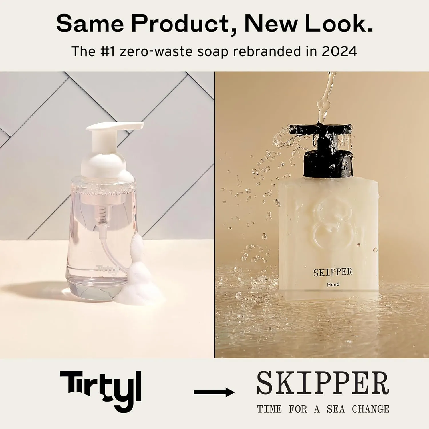Tirtyl Skipper Foaming Hand Soap Tablet Refills - 12 Pack - 96 fl oz total (12x 8 fl oz) - Rebranded - Compostable Packaging - Vanilla, Coconut & Chai
