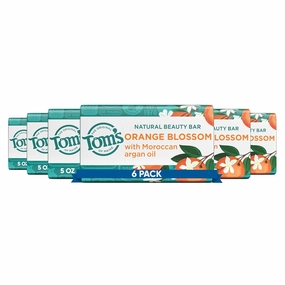 Tom's of Maine Natural Beauty Bar Soap, Orange Blossom With Moroccan Argan Oil, 5 oz. 6-Pack
