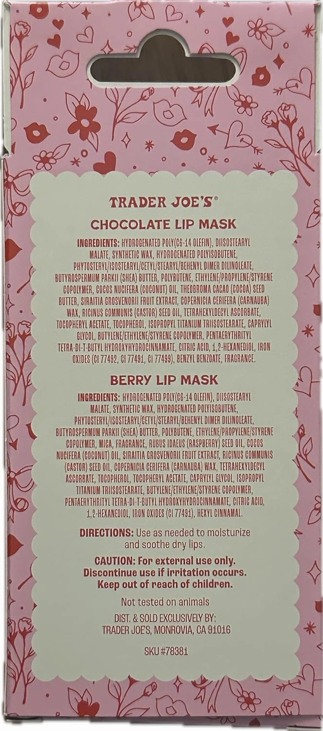 Trader Joes Chocolate Berry Lip Mask Duo - 0.35 oz each