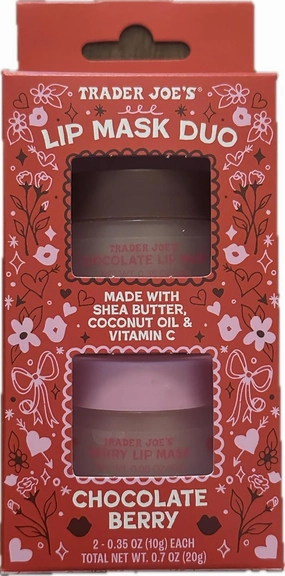 Trader Joes Chocolate Berry Lip Mask Duo - 0.35 oz each