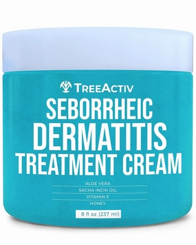 TreeActiv Seborrheic Dermatitis Cream, 8oz, Psoriasis Cream for Face and Body, Hydrating Seborrheic Dermatitis Treatment, Eczema Psoriasis Cream for Scalp, Dry Skin Lotion and Body Cream, 500  Uses
