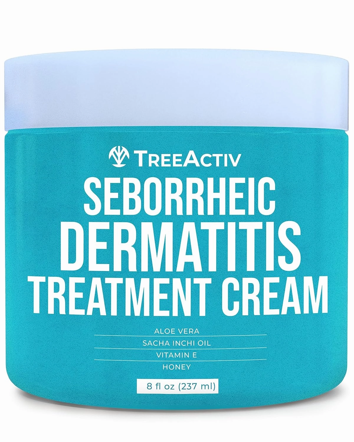 TreeActiv Seborrheic Dermatitis Cream, 8oz, Psoriasis Cream for Face and Body, Hydrating Seborrheic Dermatitis Treatment, Eczema Psoriasis Cream for Scalp, Dry Skin Lotion and Body Cream, 500  Uses
