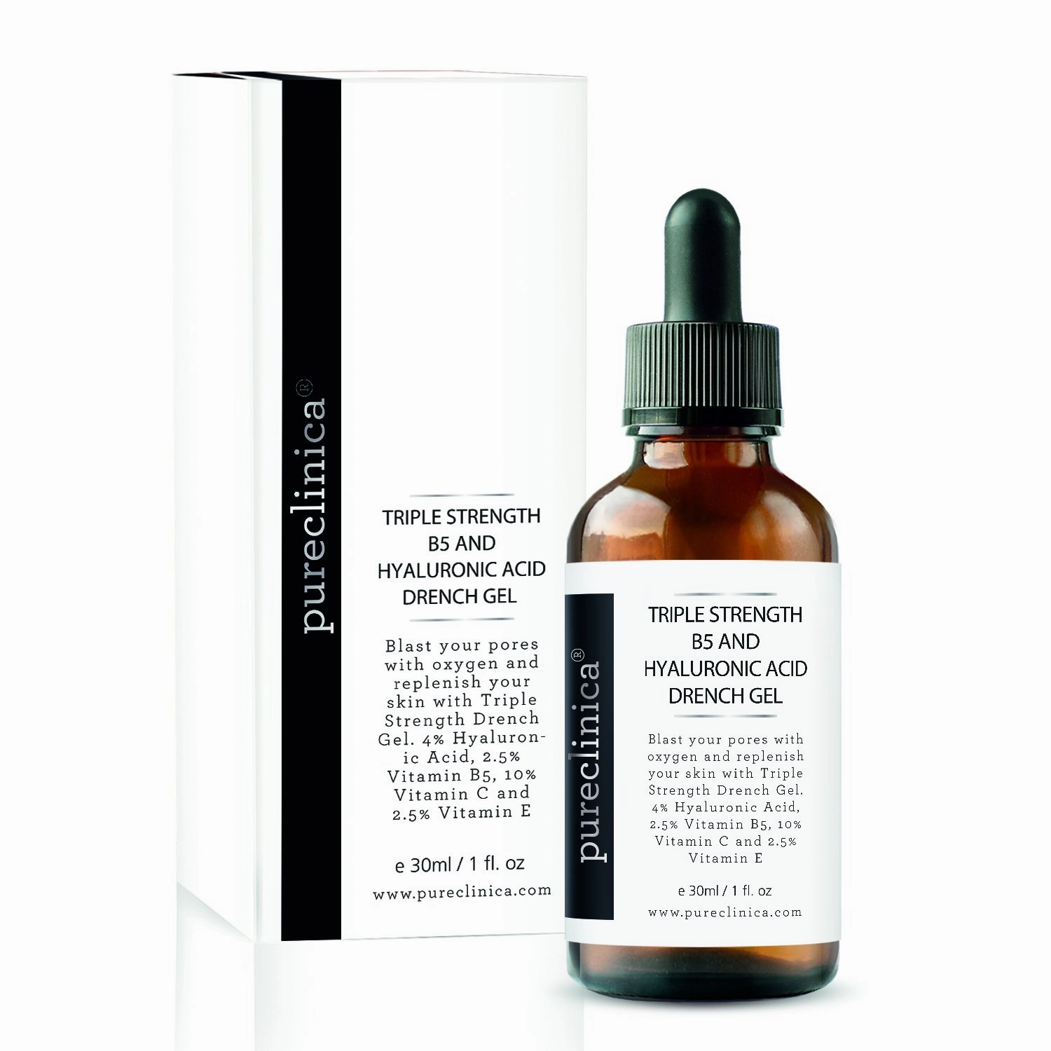 Triple Strength B5 (6.5%) and Hyaluronic Acid (4%) Drench Gel (w/Vit C 10% and E 2.5%) – 30ml / 1 fl oz