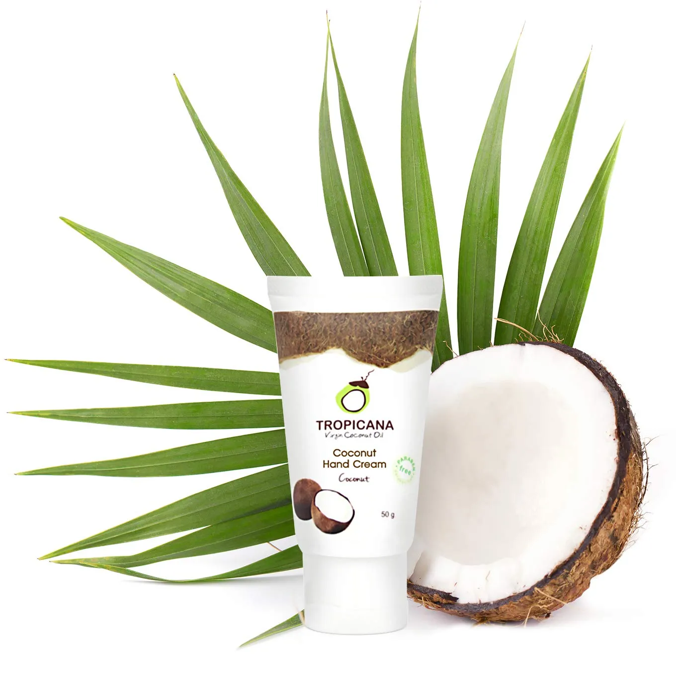 Tropicana Organic Cold Pressed Coconut Oil Hand Cream Moisturizing 50g./Coconut#A2U.