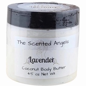 TSA Handmade Whipped Coconut Lavender Body Butter Cream, Luxury Body Lotion for Dry Skin, Daily Moisturizing Vitamin E, Meadowfoam Seed Oil, and Jojoba Oil, Mothers, Fathers, Women, Men, Teens, 4.5 oz