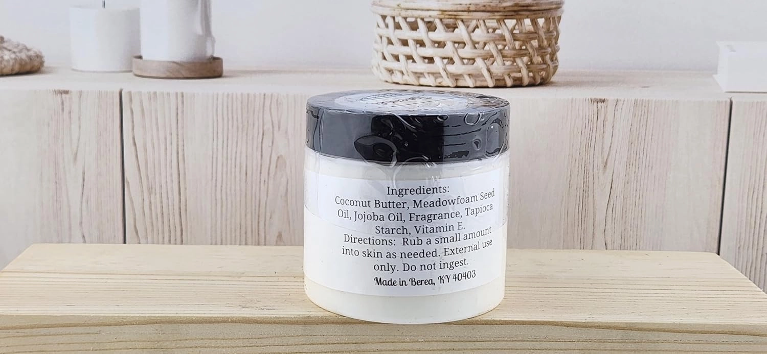 TSA Handmade Whipped Coconut Lavender Body Butter Cream, Luxury Body Lotion for Dry Skin, Daily Moisturizing Vitamin E, Meadowfoam Seed Oil, and Jojoba Oil, Mothers, Fathers, Women, Men, Teens, 4.5 oz