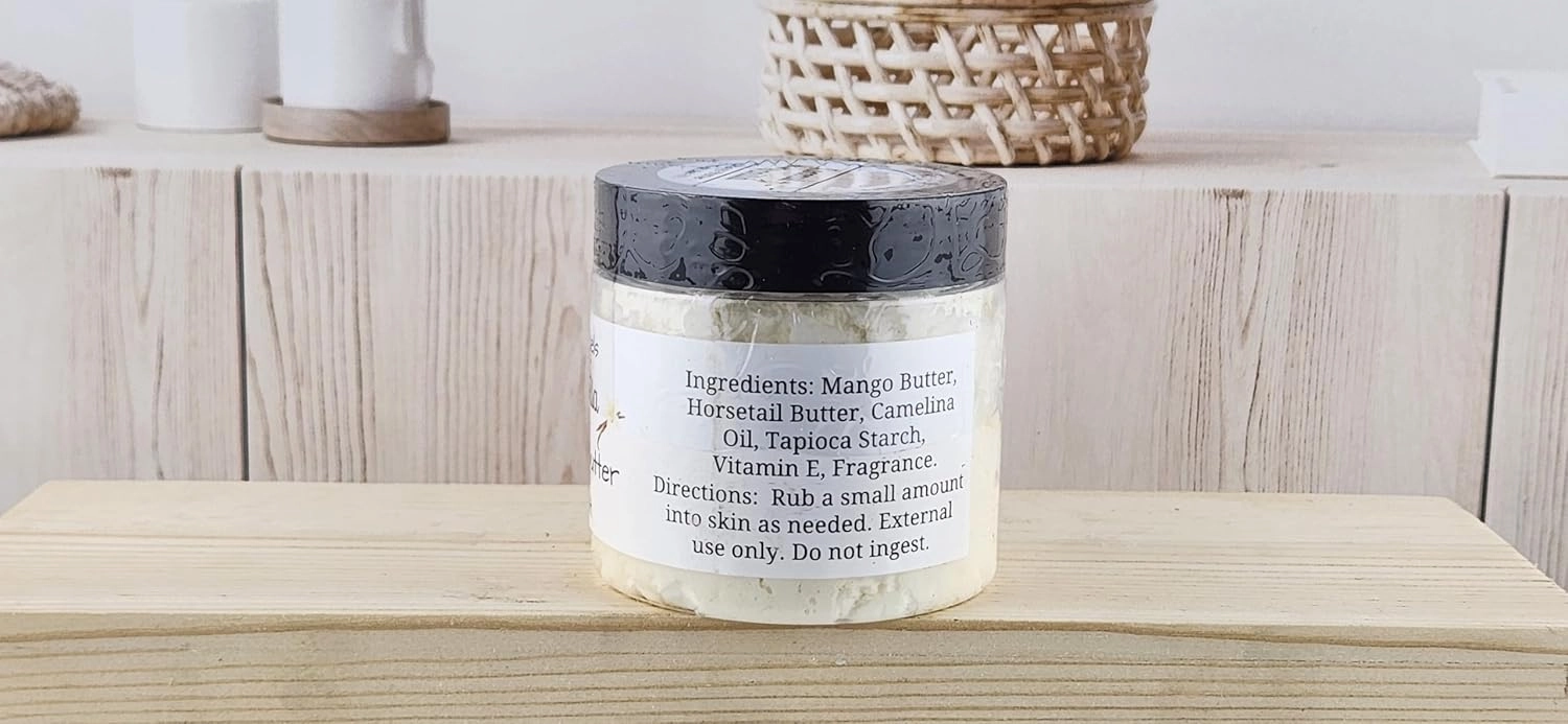 TSA Handmade Whipped Mango Coconut Vanilla Body Butter Cream, Luxury Body Lotion for Dry Skin, Daily Moisturizing Shea Butter, Sunflower Oil, Mothers, Fathers, Women, Men, Teens, 4.5 oz Jar (Coconut Vanilla, 4.5 ounces)