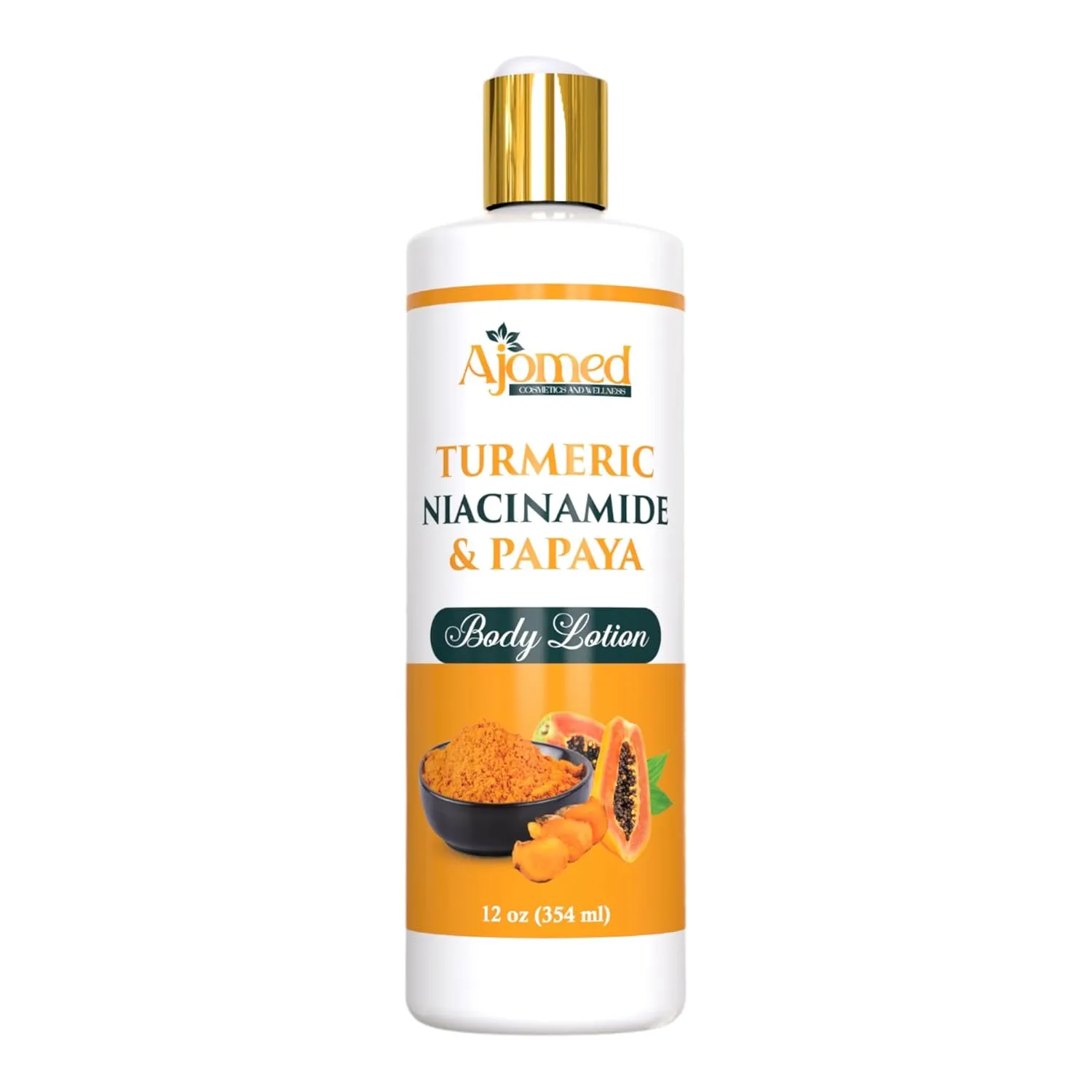 Turmeric body Lotion– Handmade Niacinamide papaya Turmeric Moisturizer lotion for Dark Spots, Hyperpigmentation, Acne Scars, Evens Tone- Handmade turmeric lotion skincare -All Skin Types (LOTION 12OZ)