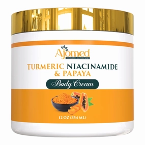 Turmeric body Cream – Handmade Niacinamide papaya Turmeric Moisturizer lotion for Dark Spots, Hyperpigmentation, Acne Scars, Evens Tone- turmeric body butter lotion skincare -All Skin Types