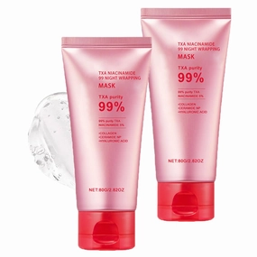 TXA Niacinamide 99 night Wrapping Mask, Wrapping Peel Off Facial Mask, Elasticity & Hydration Care, Reduces Dullness(2.82oZ/PCS) (2pcs)