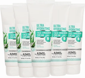 Ultra Hydrating Face Emulsion Cream with Coconut Water Aloe Vera & Green Tea Provides Long Lasting Nourishment | Fresh & Radiant Look, Reduces Blemishes & Dark Spots(Pack of 5-60G Each)