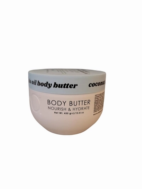 Ultra Hydrating, Vegan Friendly Coconut & Macadamia Oil Body Butter, 15.8oz Bottle